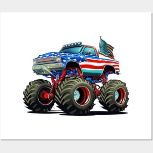 American Flag Monster Truck Posters and Art